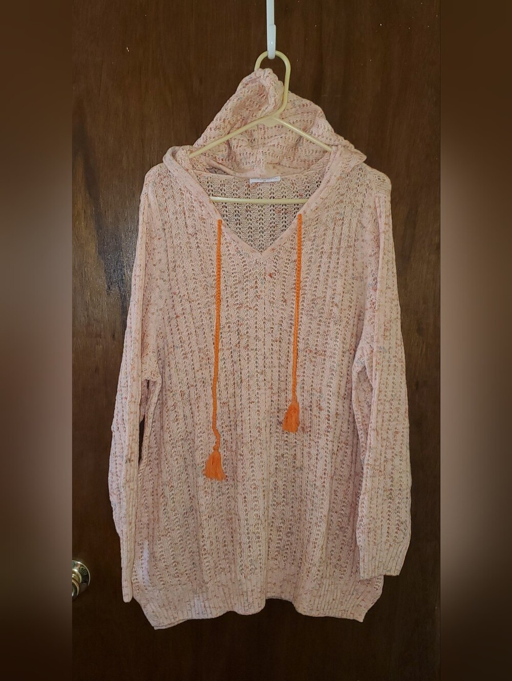 Belle Boho Kim Gravel Tassel Hoodie Sweater Sz Xl